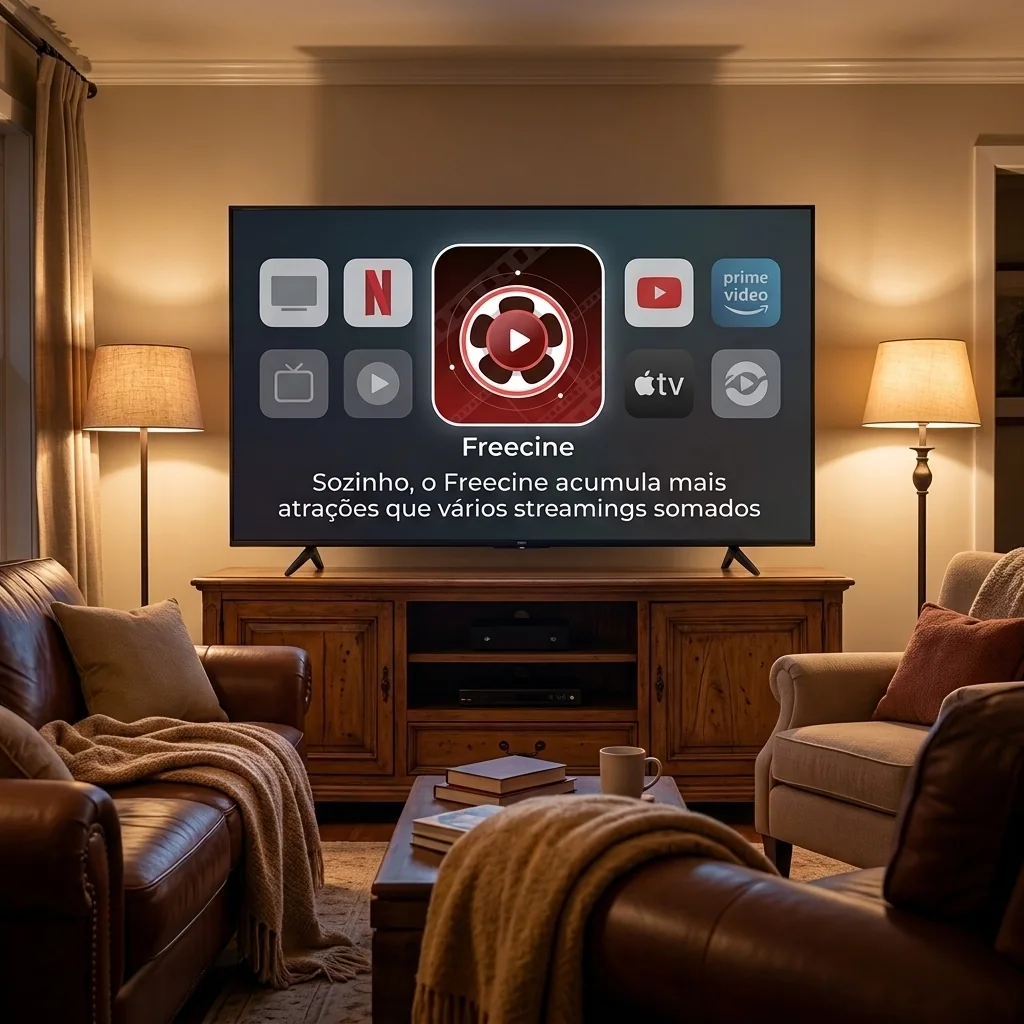 O Freecine é um agregador, com filmes e séries de outros streamings