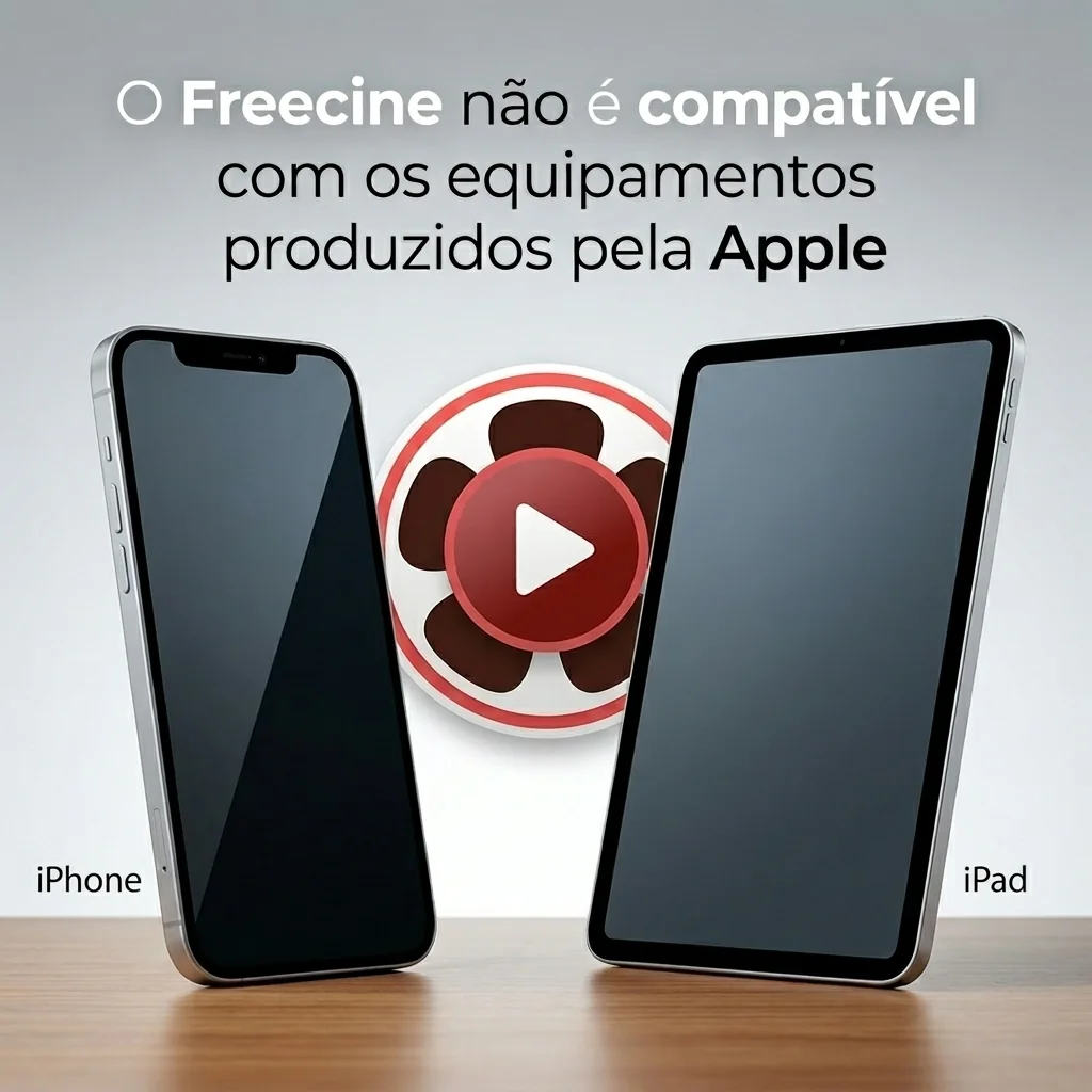 Com sistema operacional iOS, o iPhone não roda apps APK, como é o Freecine